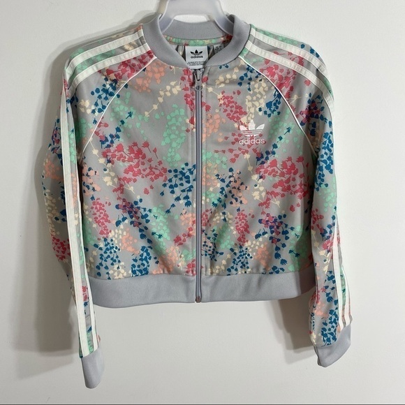 Adidas Originals Big Kids Cropped Track Jacket Small - Picture 2 of 5